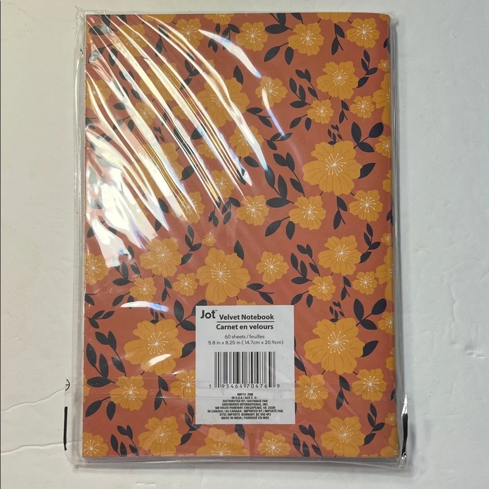 Floral Patterned Notebook with Orange Flowers